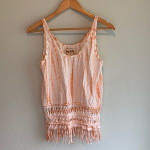 Anthropologie Pepin Fringe tank top. Size S.